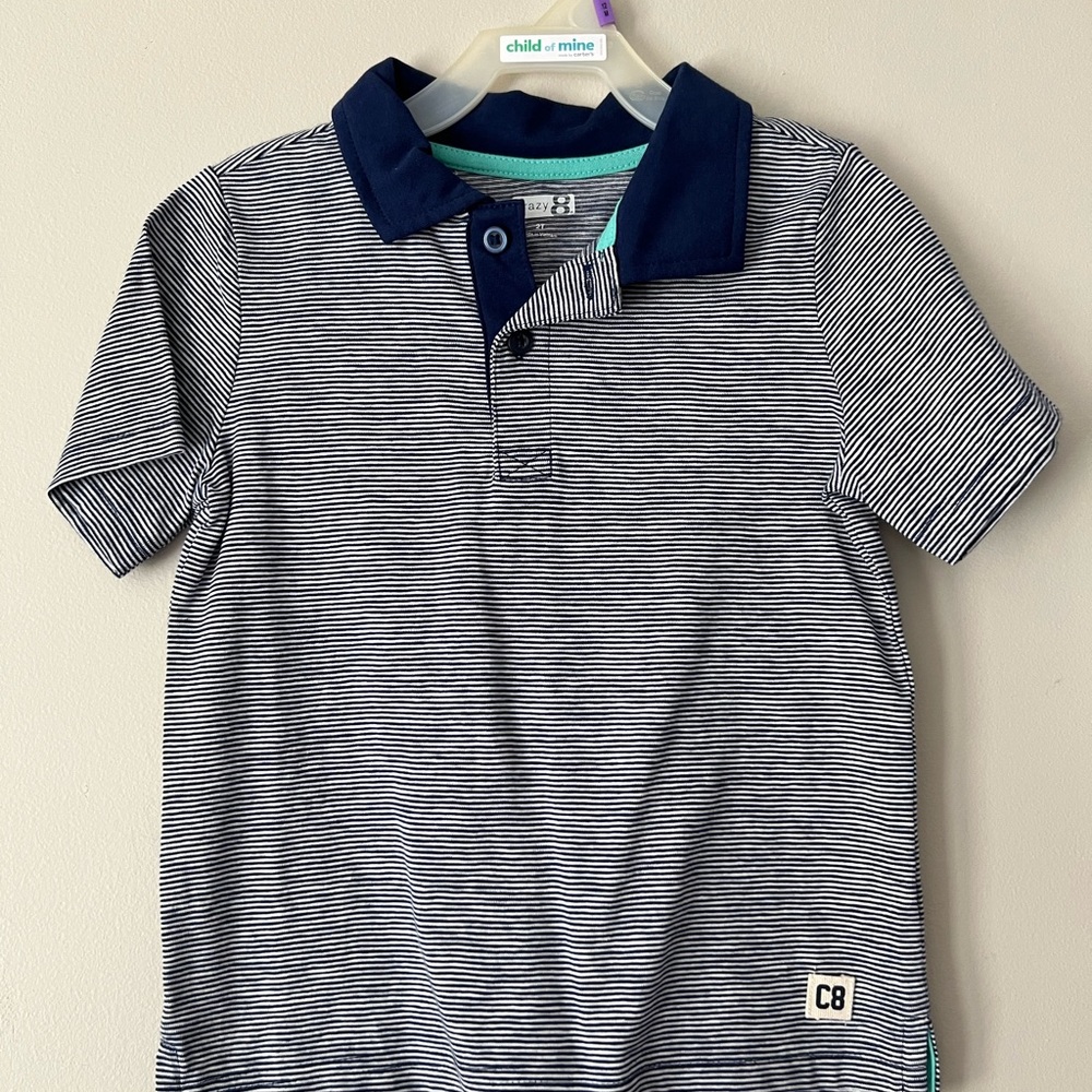 Crazy8 Navy Striped Kids Polo Shirt